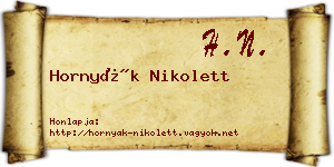 Hornyák Nikolett névjegykártya